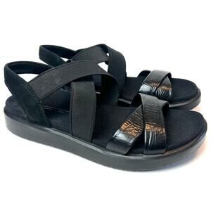 ECCO Flowt W Black Leather Comfort Sandals Size EU 37 US 6-6.5